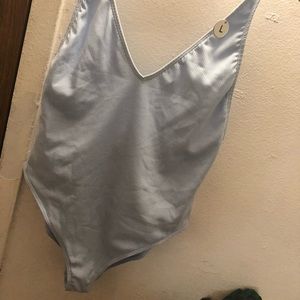Baby blue one piece bathing suite
